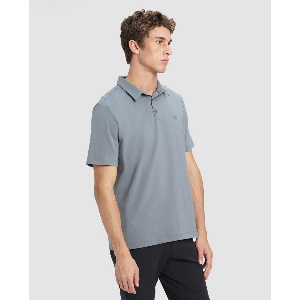 Cozy Earth Men's Pique Polo Shirt River Blue XL NWT Short Sleeve
